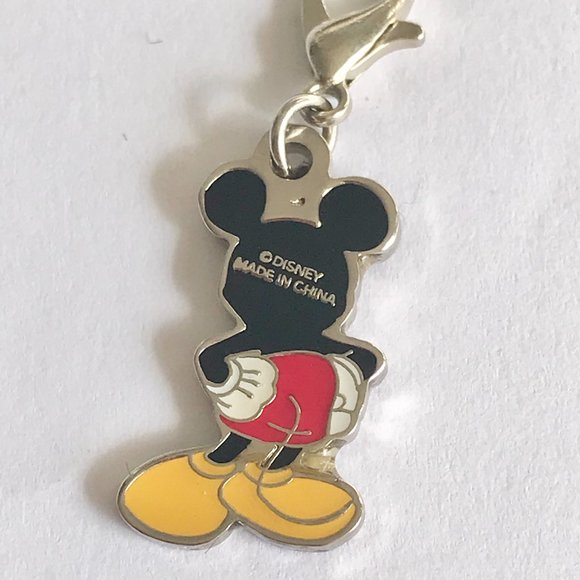 Vintage Disney Mickey Mouse Charm Clip On Zipper Pull Disneyana Signed 2 Sided - Picture 7 of 11